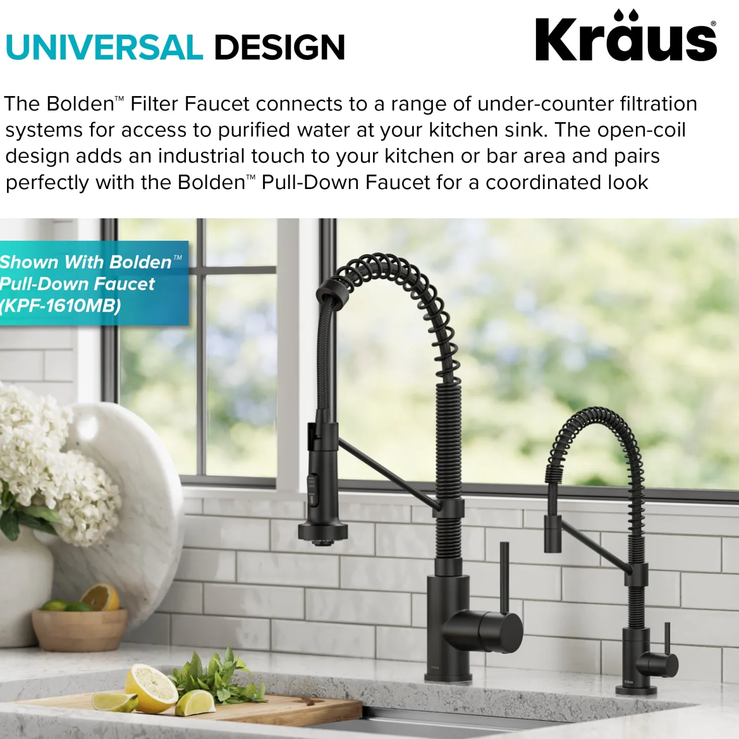 KRAUS Bolden Drinking Water Filter Faucet in Matte Black
