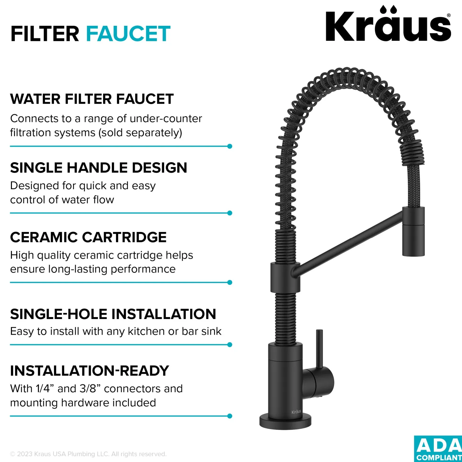 KRAUS Bolden Drinking Water Filter Faucet in Matte Black