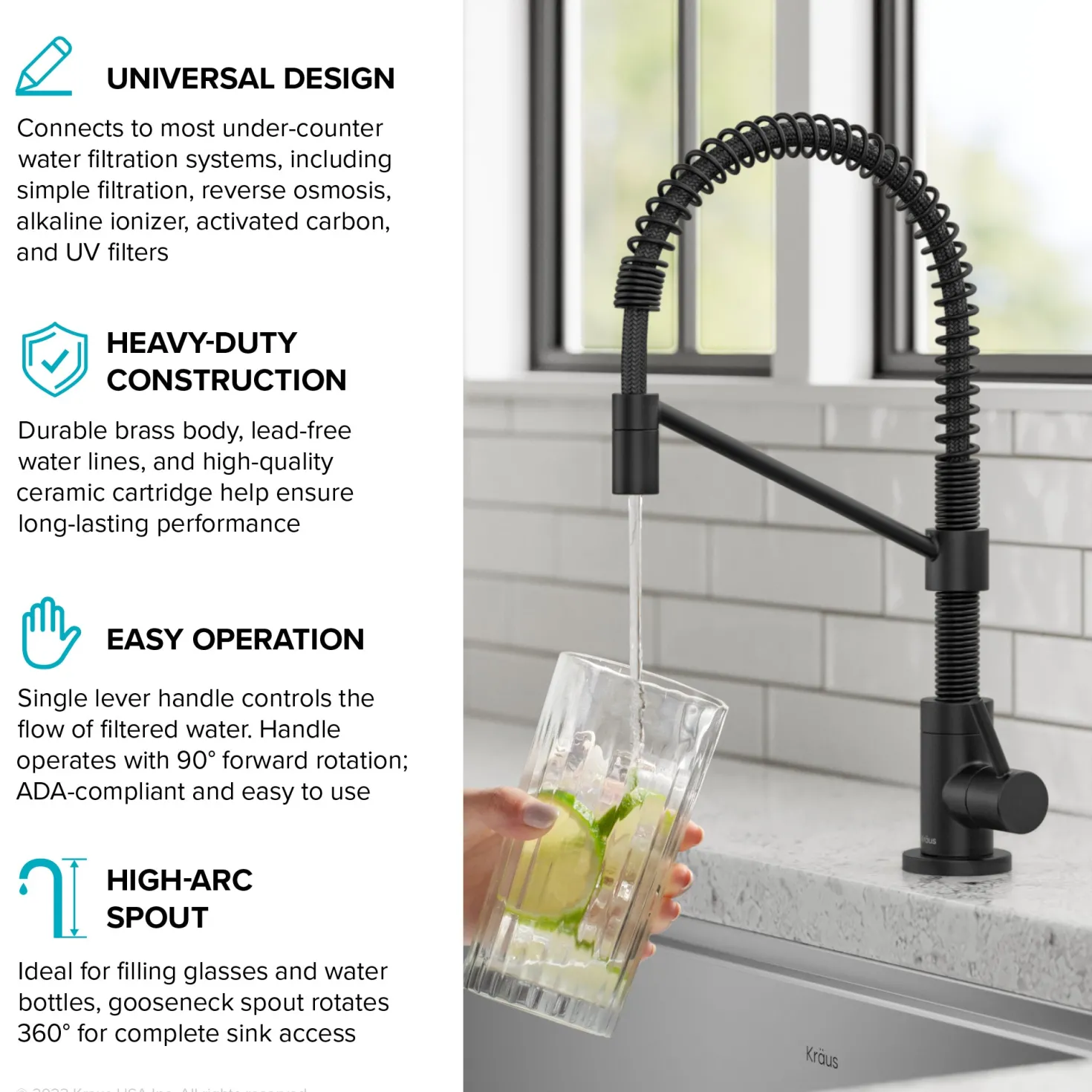 KRAUS Bolden Drinking Water Filter Faucet in Matte Black
