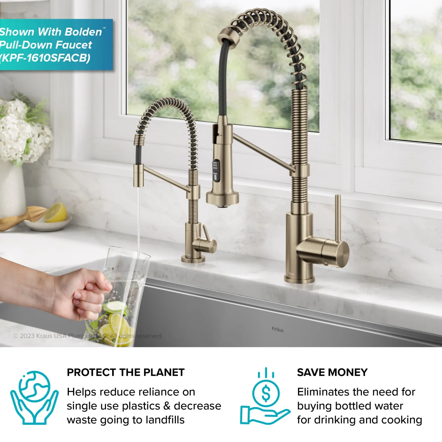 KRAUS Bolden Drinking Water Filter Faucet in Spot-Free Antique Bronze