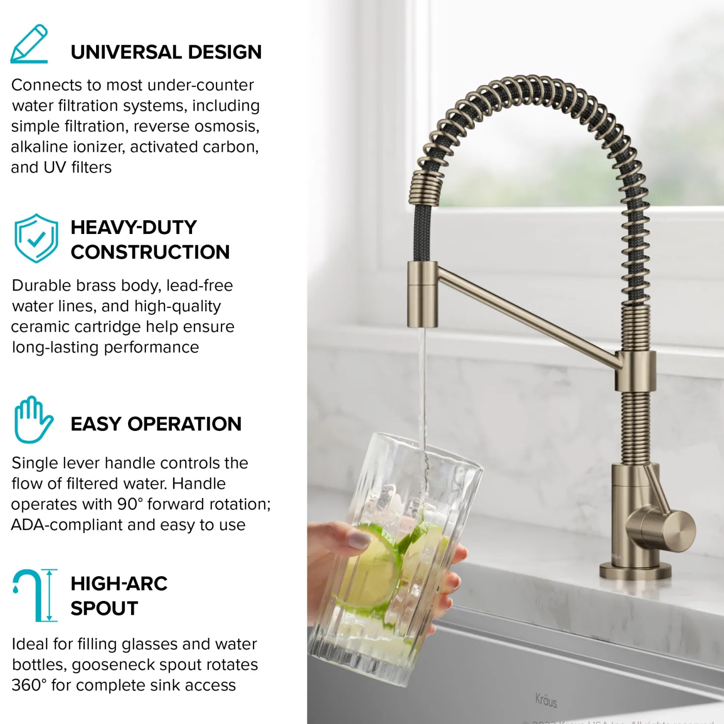 KRAUS Bolden Drinking Water Filter Faucet in Spot-Free Antique Bronze
