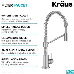 KRAUS Bolden Drinking Water Filter Faucet in Spot-Free Stainless