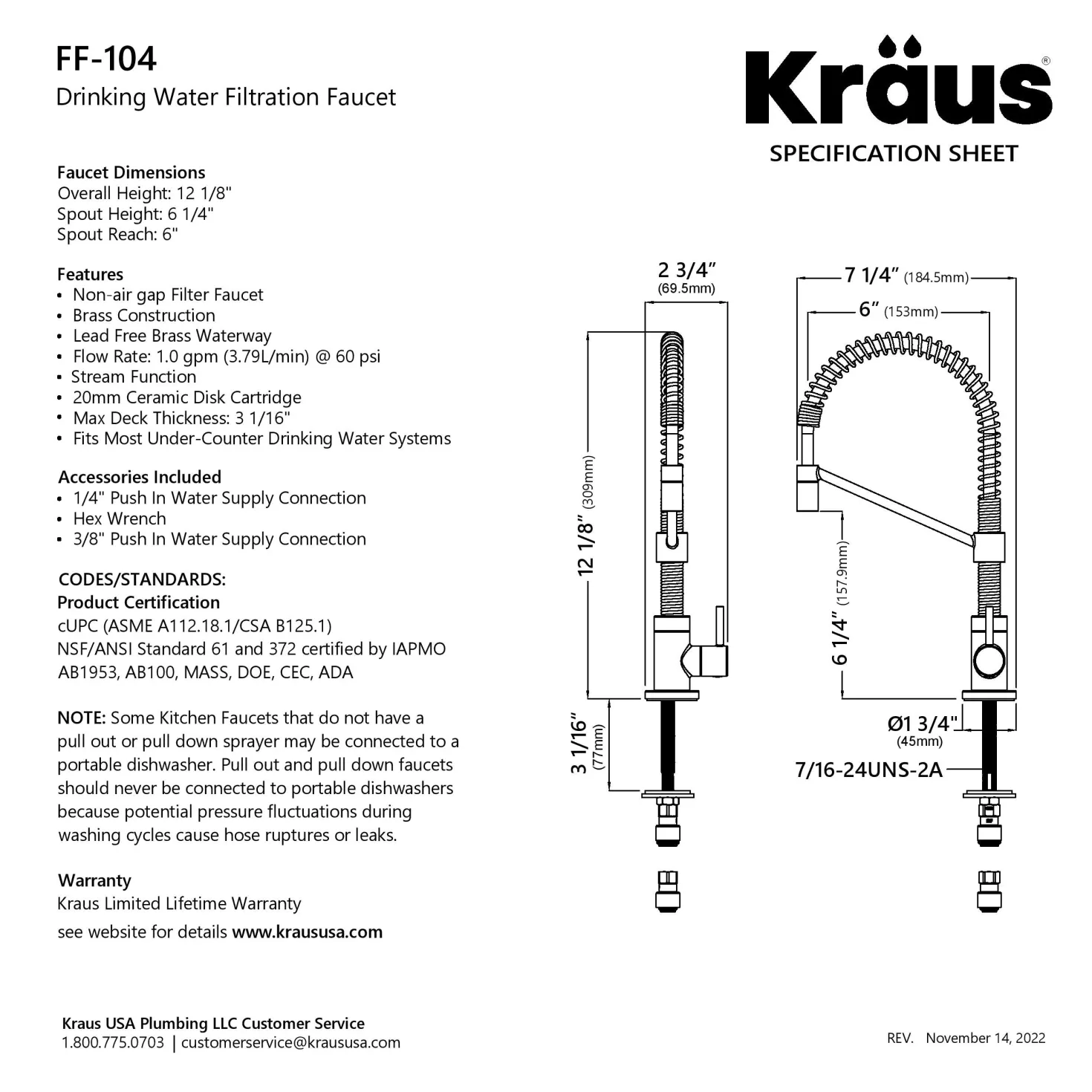 KRAUS Bolden Drinking Water Filter Faucet in Spot-Free Stainless