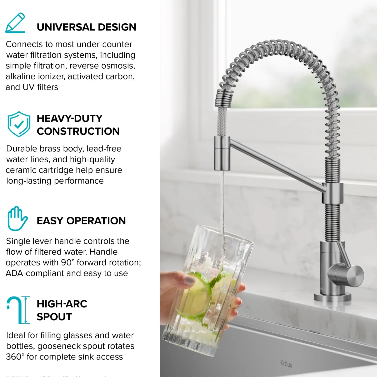 KRAUS Bolden Drinking Water Filter Faucet in Spot-Free Stainless