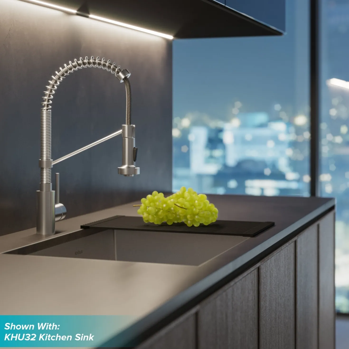 KRAUS Bolden 18-Inch Commercial Kitchen Faucet with Pull-Down Sprayhead in Chrome