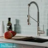 KRAUS Bolden 18-Inch Commercial Kitchen Faucet with Pull-Down Sprayhead in Stainless Steel/Chrome