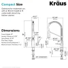 KRAUS Bolden 18-Inch Commercial Kitchen Faucet with Pull-Down Sprayhead in Brushed Gold