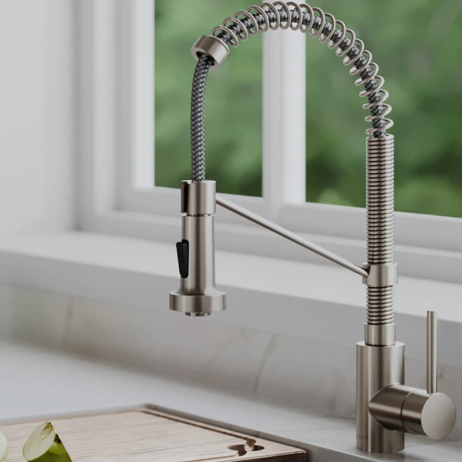 KRAUS Bolden 18-Inch Commercial Kitchen Faucet with Soap Dispenser in Spot Free Stainless Steel