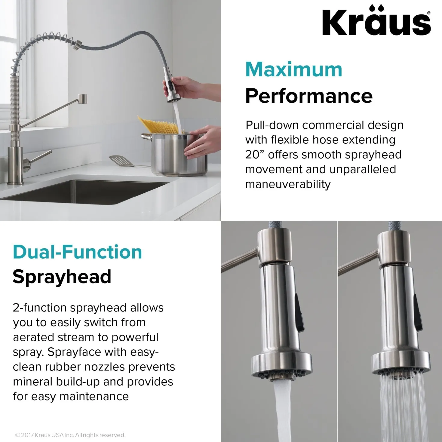 KRAUS Bolden 18-Inch Commercial Kitchen Faucet with Soap Dispenser in Spot Free Stainless Steel
