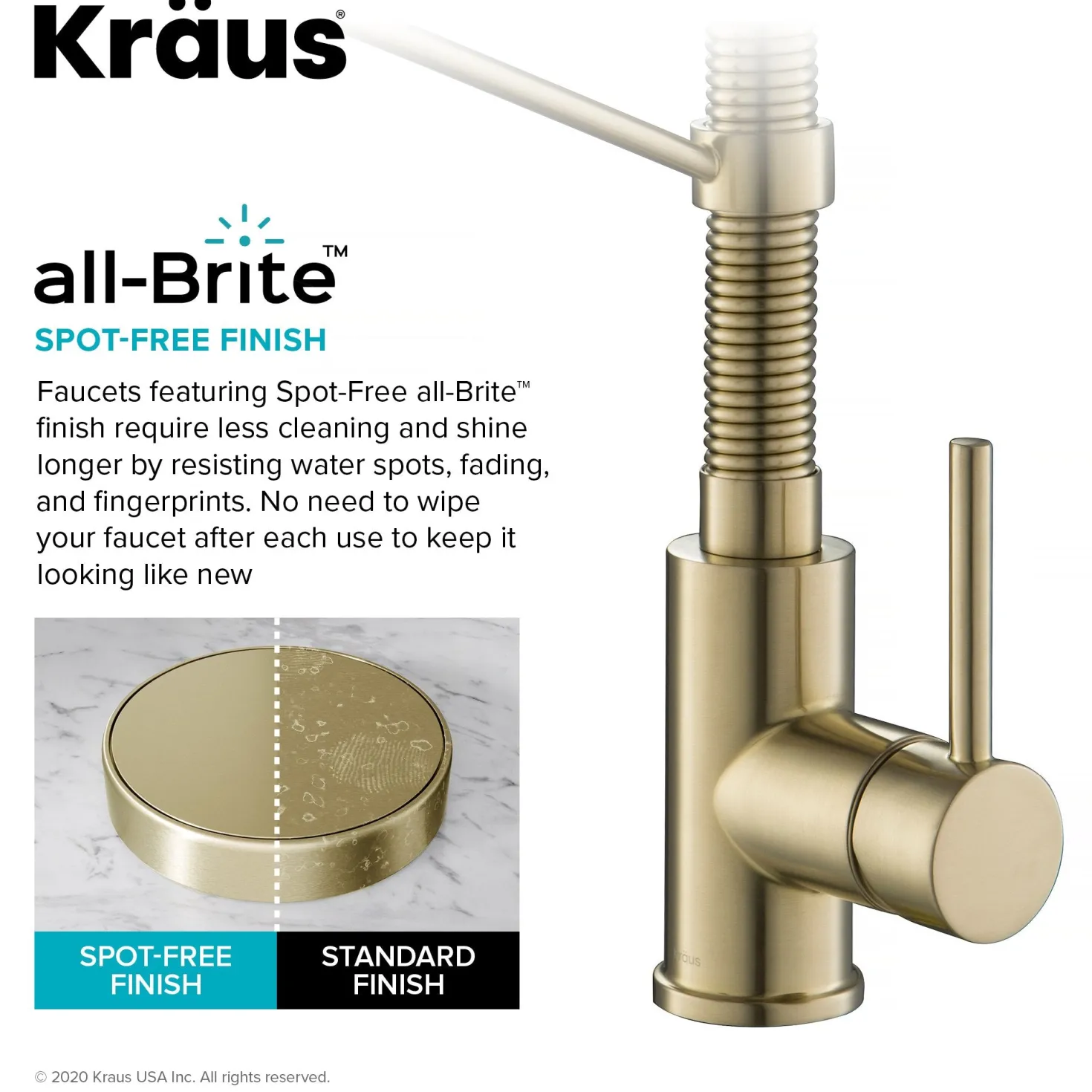 KRAUS Bolden 18-Inch Commercial Kitchen Faucet with Pull-Down Sprayhead in Spot Free Antique Champagne Bronze