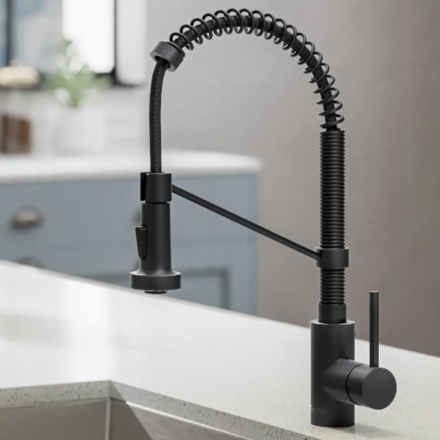 KRAUS Bolden 18-Inch Commercial Kitchen Faucet with Soap Dispenser in Matte Black