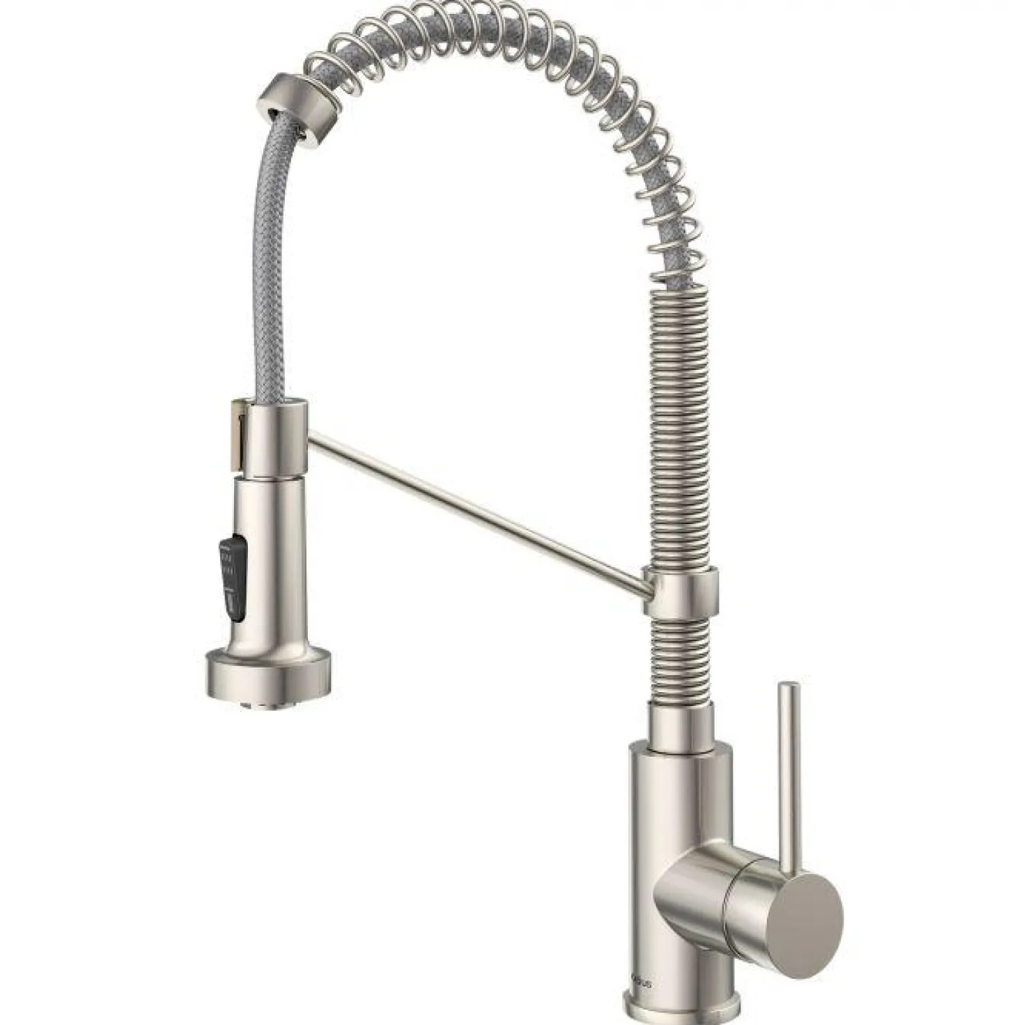 KRAUS Bolden 18-Inch Commercial Kitchen Faucet with Pull-Down Sprayhead in Stainless Steel