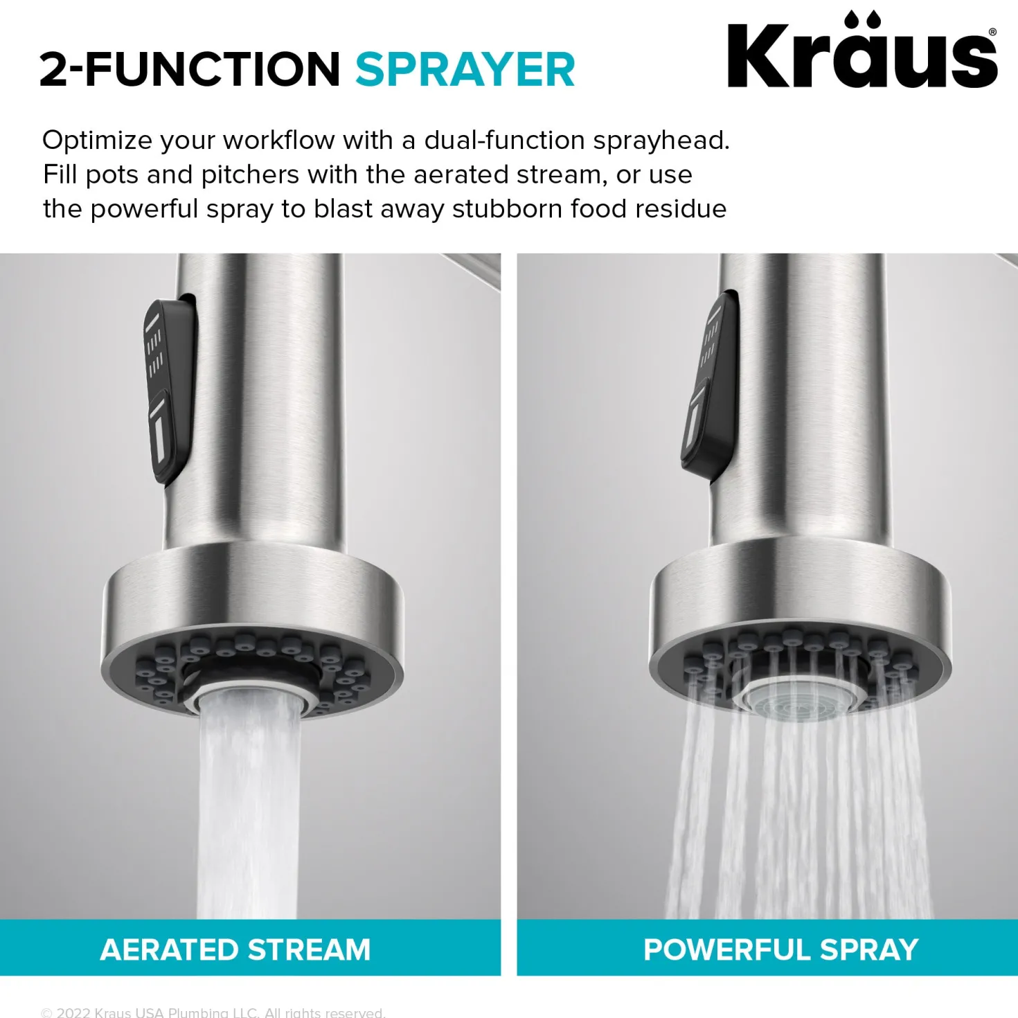 KRAUS Bolden Touchless Pull-Down Single Handle Faucet in Spot Free Antique Champagne Bronze