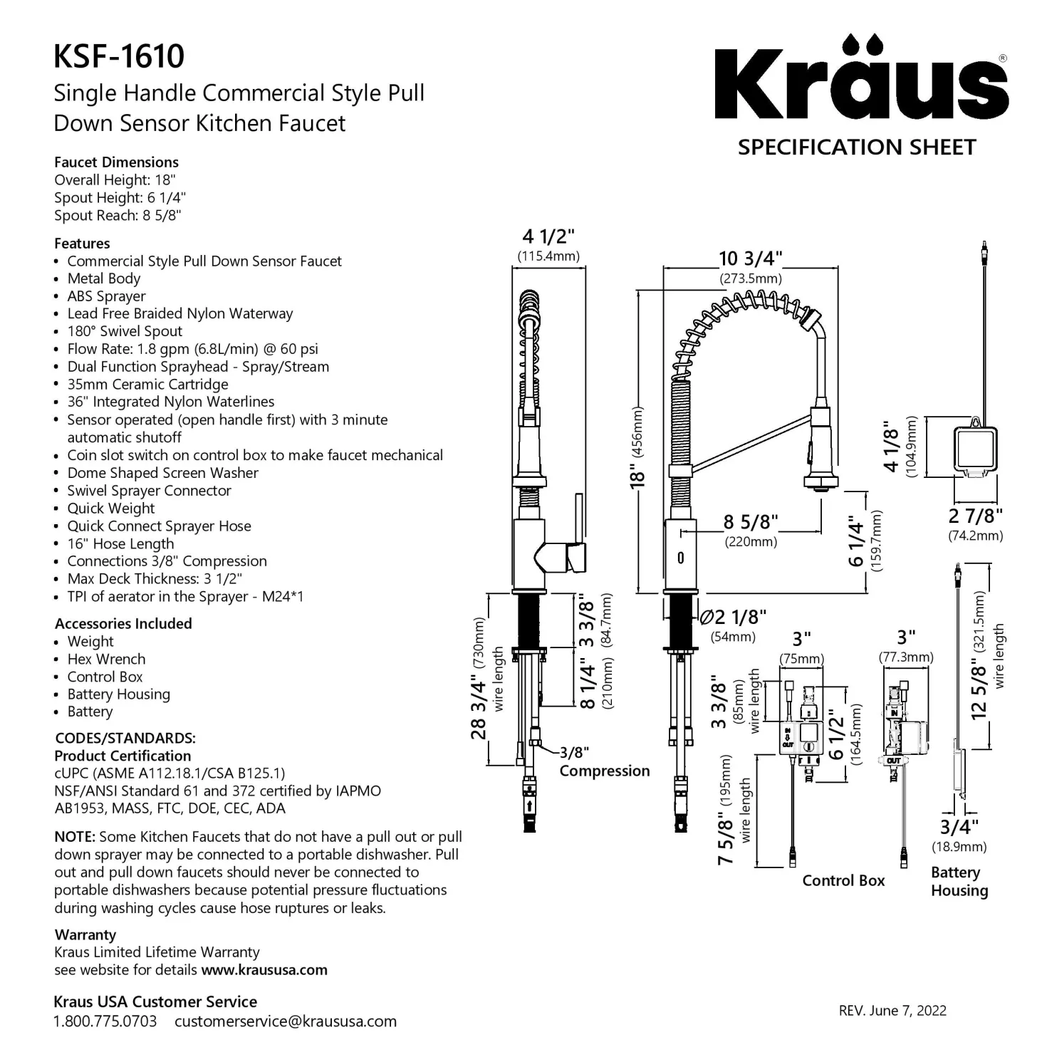 KRAUS Bolden Touchless Pull-Down Single Handle Faucet in Spot Free Antique Champagne Bronze