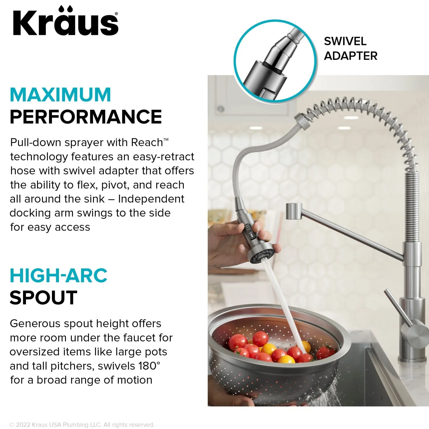 KRAUS Bolden Touchless Pull-Down Single Handle Faucet in Spot Free Antique Champagne Bronze