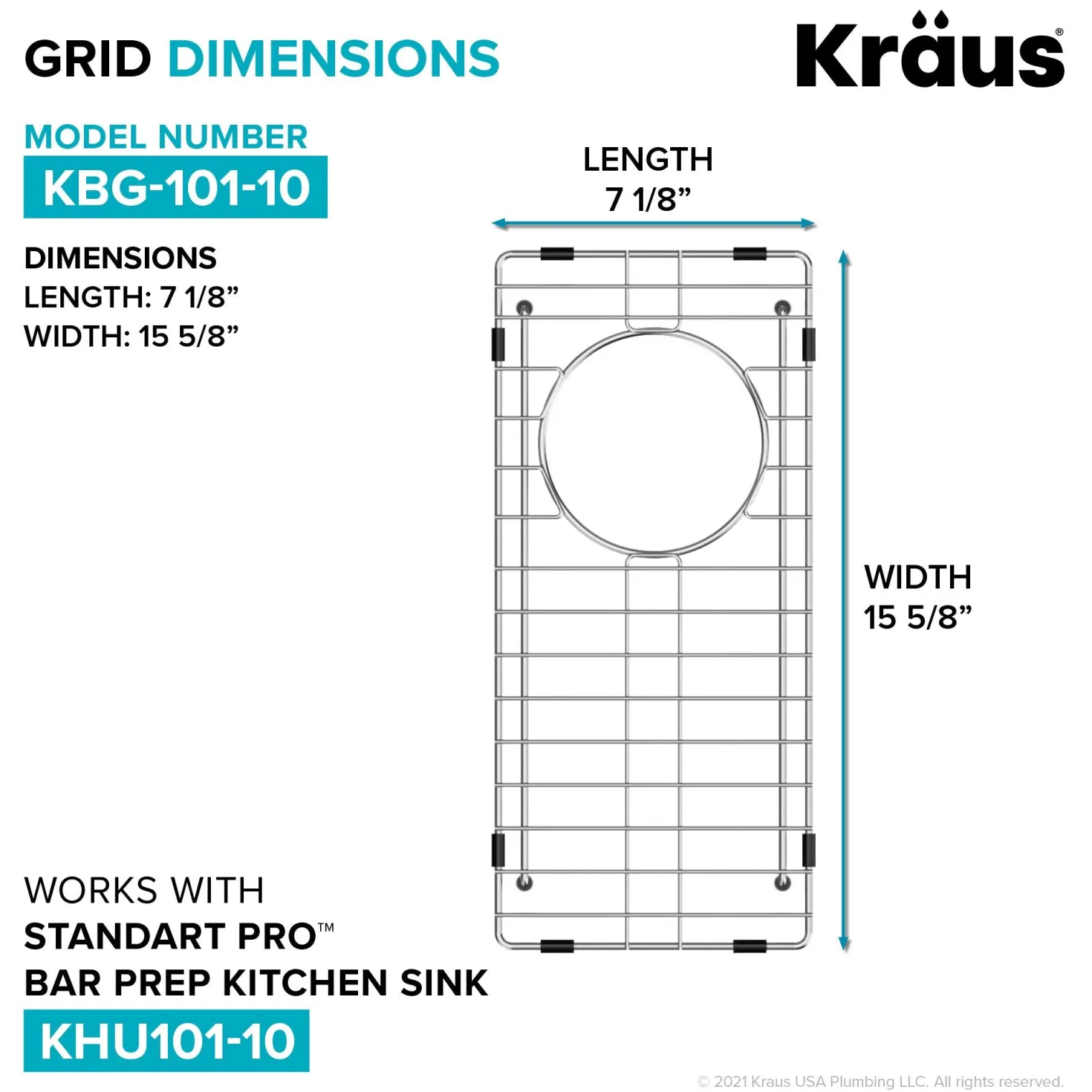KRAUS Bottom Grid for KHU101-10 Bar Sink