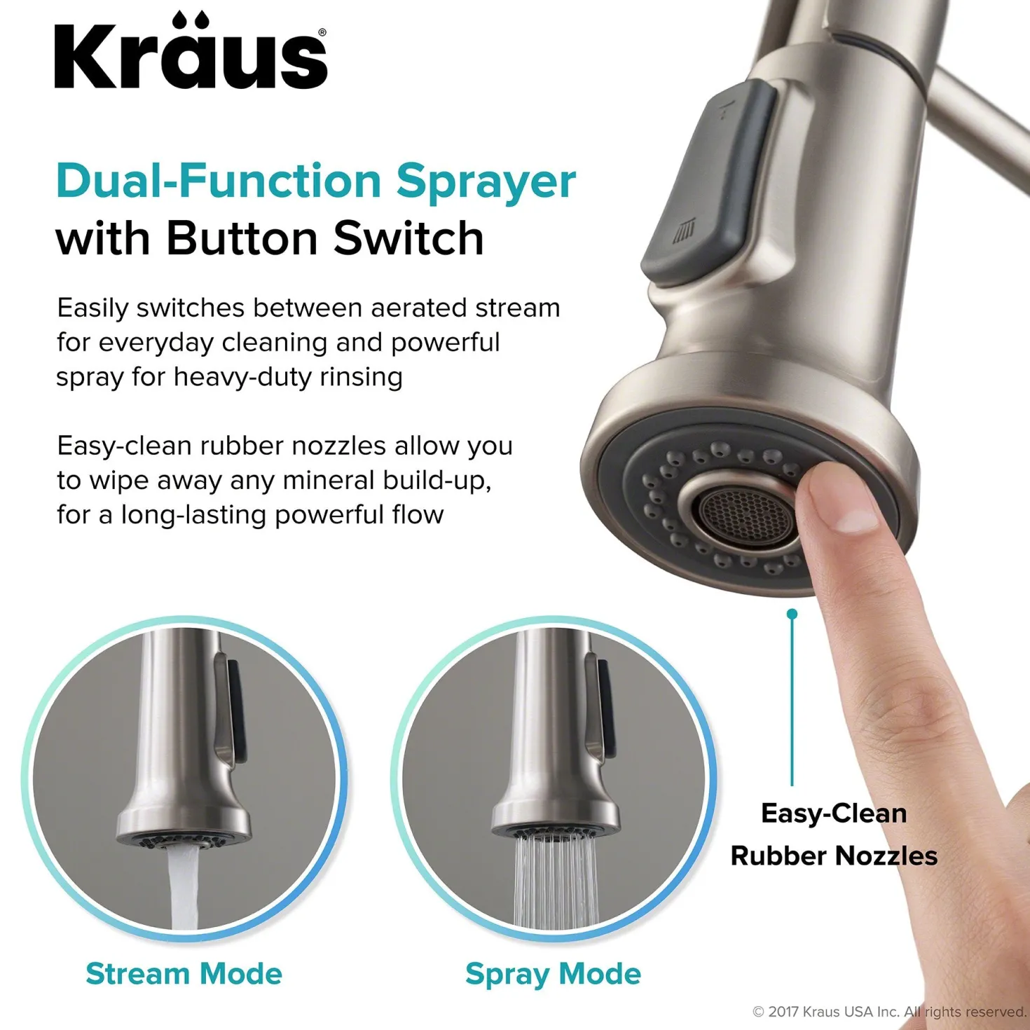 KRAUS Britt Commercial Style Kitchen Faucet in All-Brite Spot Free Stainless Steel