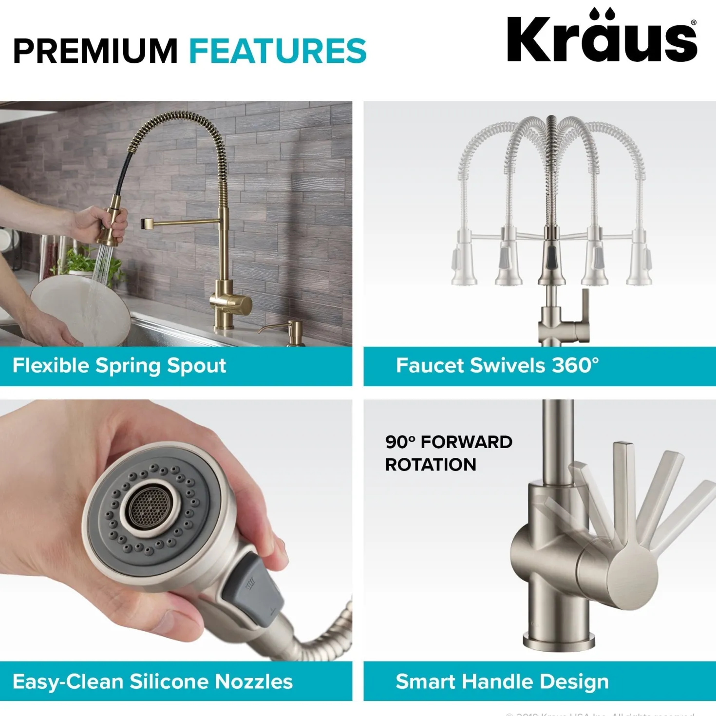 KRAUS Britt Commercial Style Kitchen Faucet in Brushed Gold