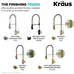 KRAUS Britt Commercial Style Kitchen Faucet in Spot Free Antique Champagne Bronze