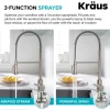 KRAUS Britt Commercial Style Pull-Down Single Handle Kitchen Faucet in Spot-Free Stainless Steel and Matte Black