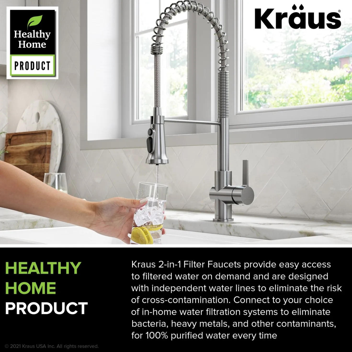 KRAUS Britt Commercial Style Kitchen Faucet with Integrated Water Filter Spout in Spot Free Stainless Steel