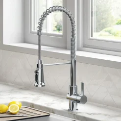 KRAUS Britt Commercial Style Kitchen Faucet with Integrated Water Filter Spout in Chrome