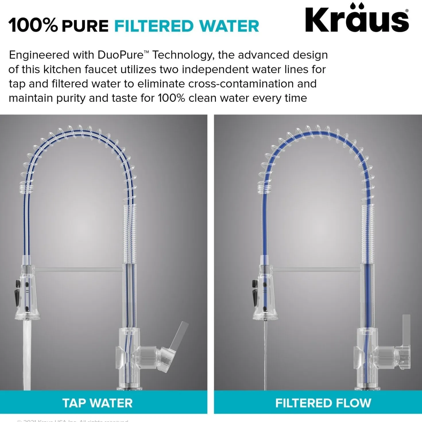 KRAUS Britt Commercial Style Kitchen Faucet with Integrated Water Filter Spout in Matte Black