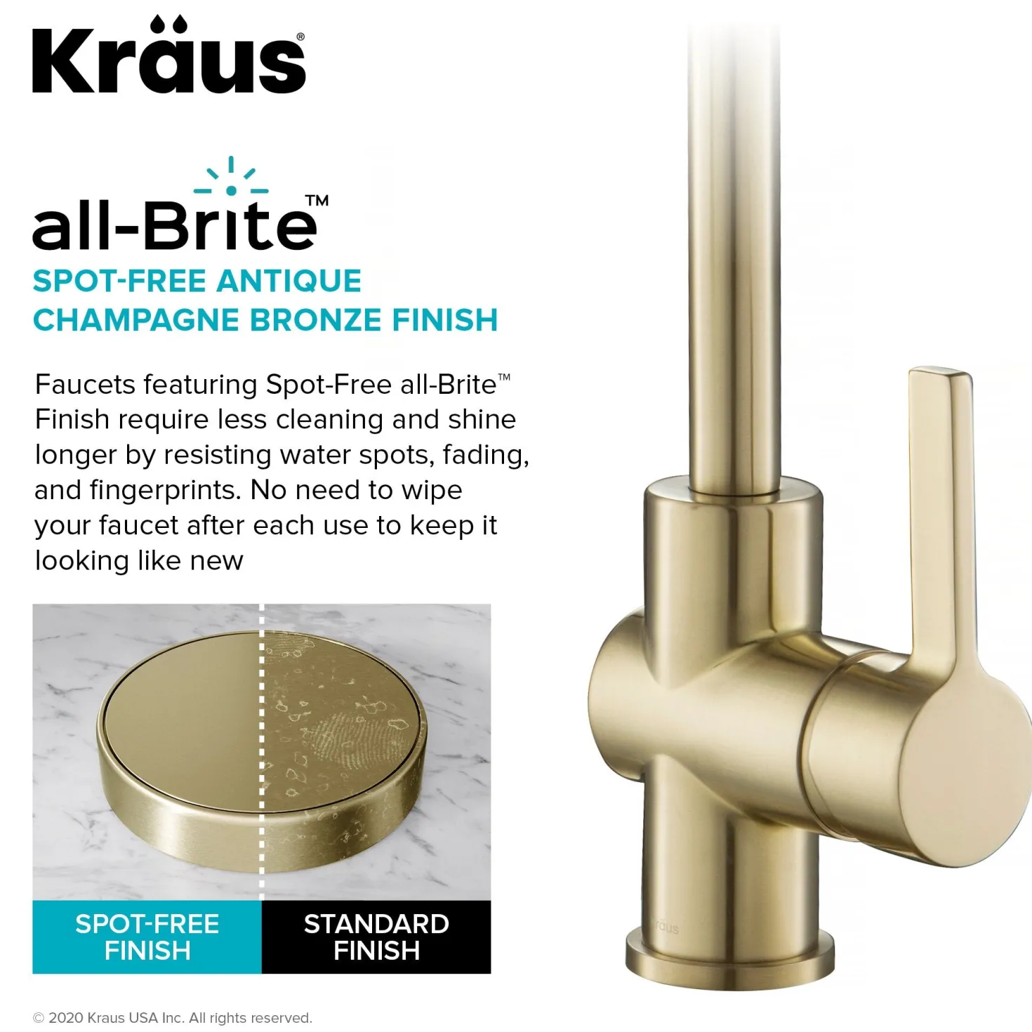 KRAUS Britt Commercial Style Kitchen Faucet and Purita Water Filter Faucet Combo in Spot Free Antique Champagne Bronze