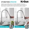 KRAUS Britt Commercial Style Kitchen Faucet and Purita Water Filter Faucet Combo in Spot Free Stainless Steel