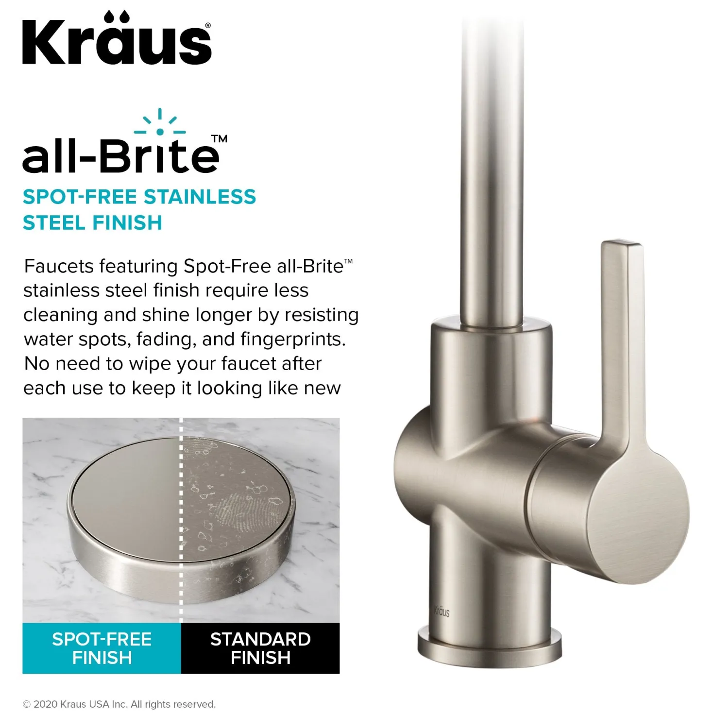 KRAUS Britt Commercial Style Kitchen Faucet and Purita Water Filter Faucet Combo in Spot Free Stainless Steel