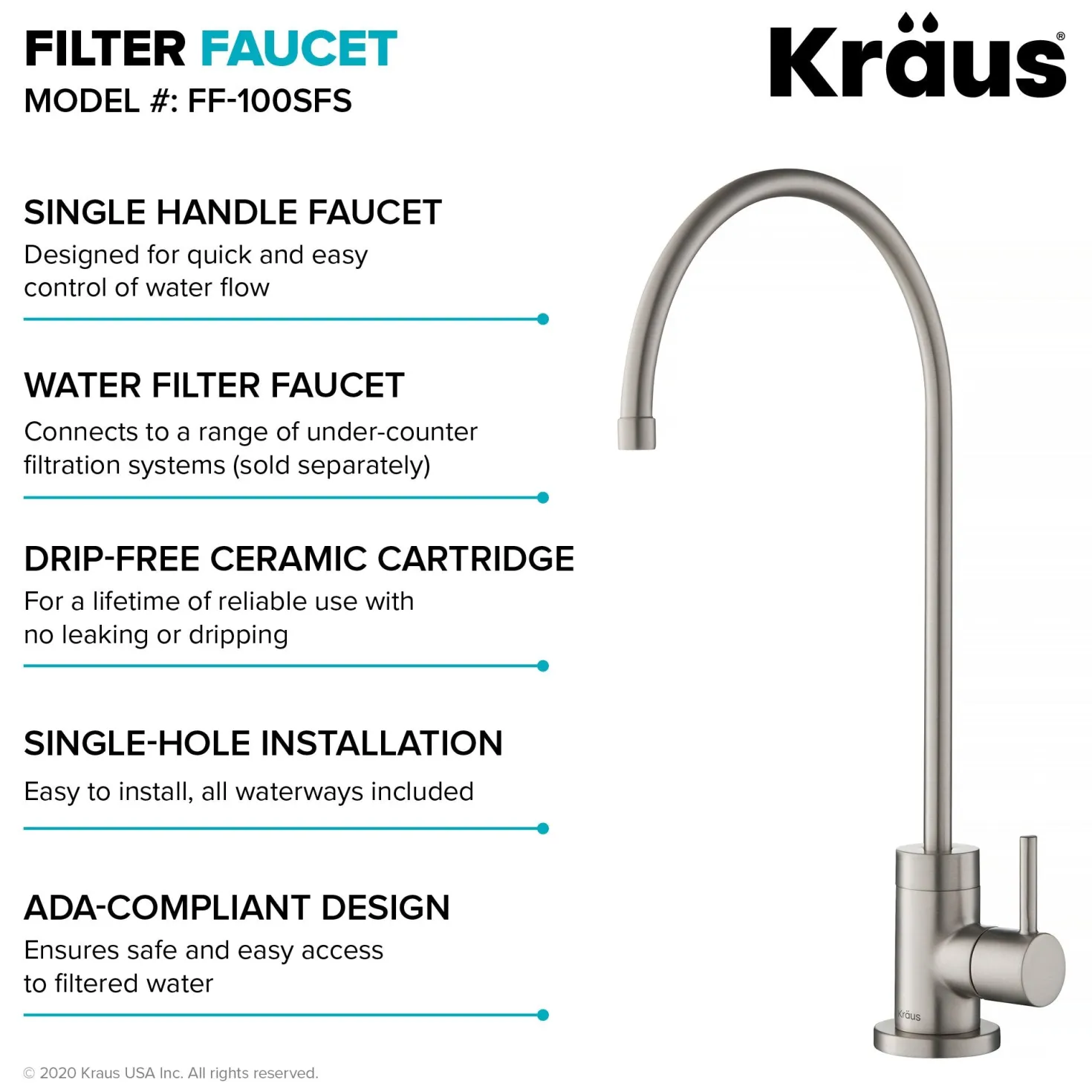 KRAUS Britt Commercial Style Kitchen Faucet and Purita Water Filter Faucet Combo in Spot Free Stainless Steel
