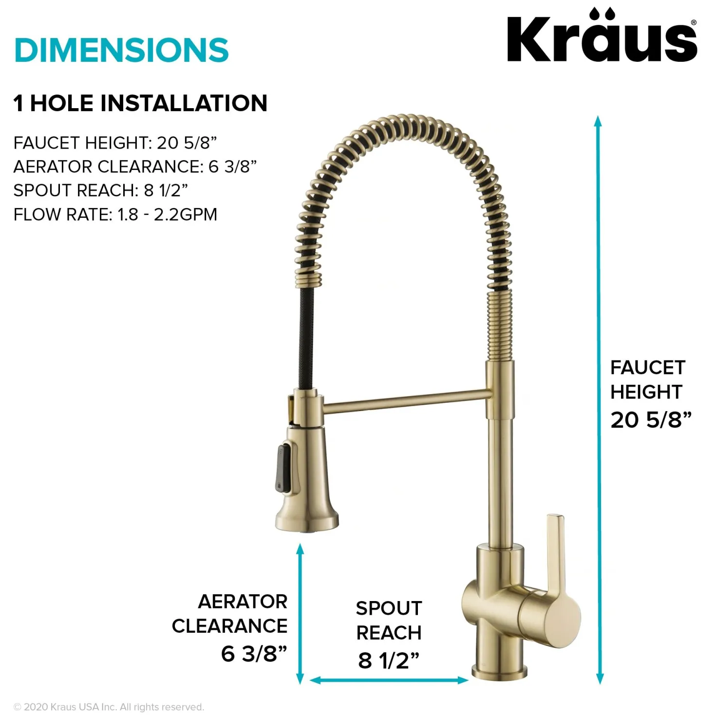 KRAUS Britt Single Handle Commercial Kitchen Faucet with Deck Plate and Soap Dispenser in Spot Free Antique Champagne Bronze