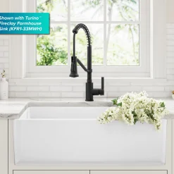 KRAUS Britt Single Handle Pull Down Kitchen Faucet in Matte Black