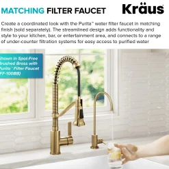 KRAUS Britt Single Handle Pull Down Kitchen Faucet in Spot-Free Stainless Steel
