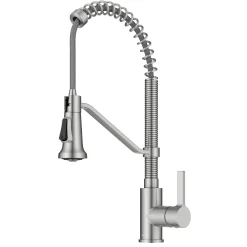 KRAUS Britt Single Handle Pull Down Kitchen Faucet in Spot-Free Stainless Steel