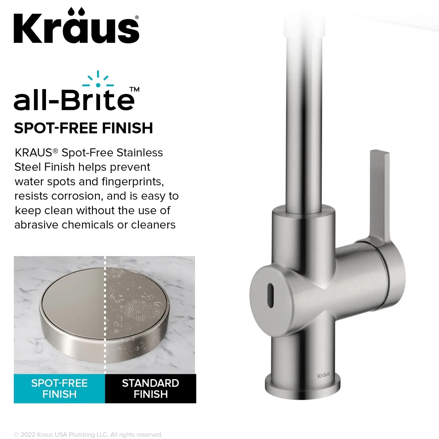 KRAUS Britt Touchless Pull-Down Single Handle Faucet in Spot Free Stainless Steel