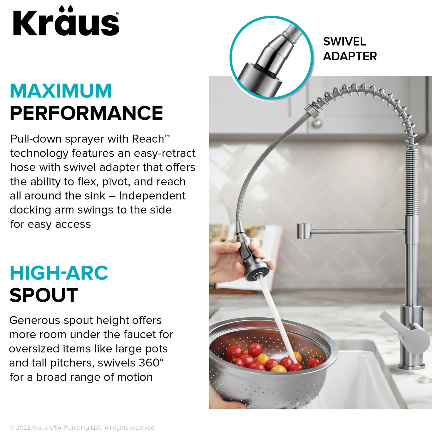 KRAUS Britt Touchless Pull-Down Single Handle Faucet in Spot Free Stainless Steel