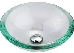 KRAUS Clear 34mm edge Glass Vessel Bathroom Sink with PU-MR