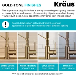 KRAUS Coda Commercial Style Single Handle Pull Down Kitchen Faucet in Brushed Brass