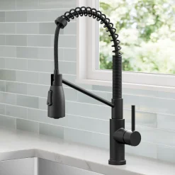 KRAUS Coda Commercial Style Single Handle Pull Down Kitchen Faucet in Matte Black
