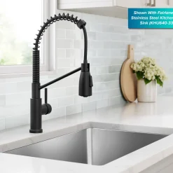 KRAUS Coda Commercial Style Single Handle Pull Down Kitchen Faucet in Matte Black