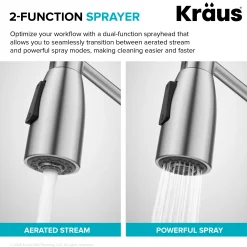 KRAUS Coda Commercial StyleSingle Handle Pull Down Kitchen Faucet in Chrome