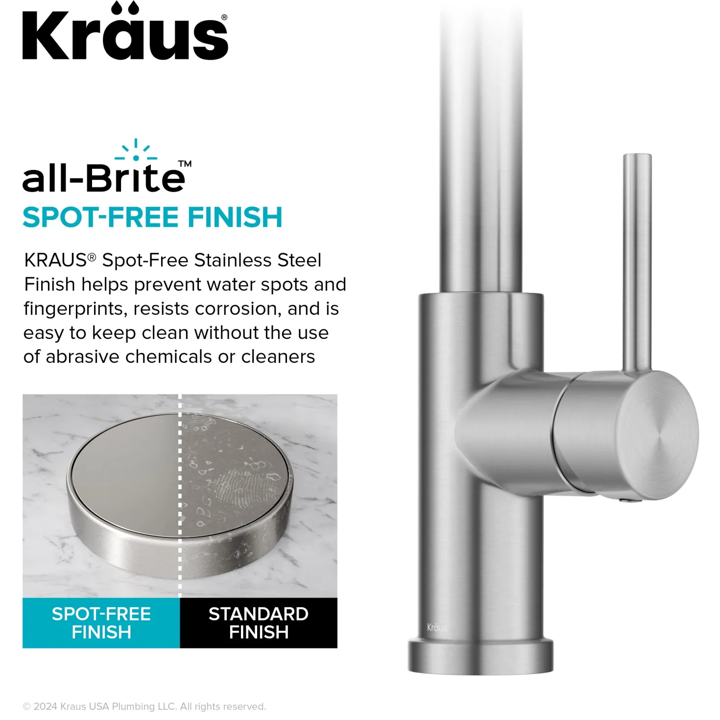 KRAUS Coda Single Handle Pull Down Kitchen Faucet in Spot-Free Stainless Steel
