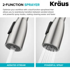 KRAUS Coda Single Handle Pull Down Kitchen Faucet in Spot-Free Stainless Steel