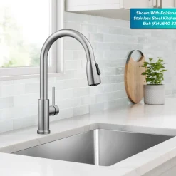 KRAUS Coda Single Handle Pull Down Kitchen Faucet in Spot-Free Stainless Steel