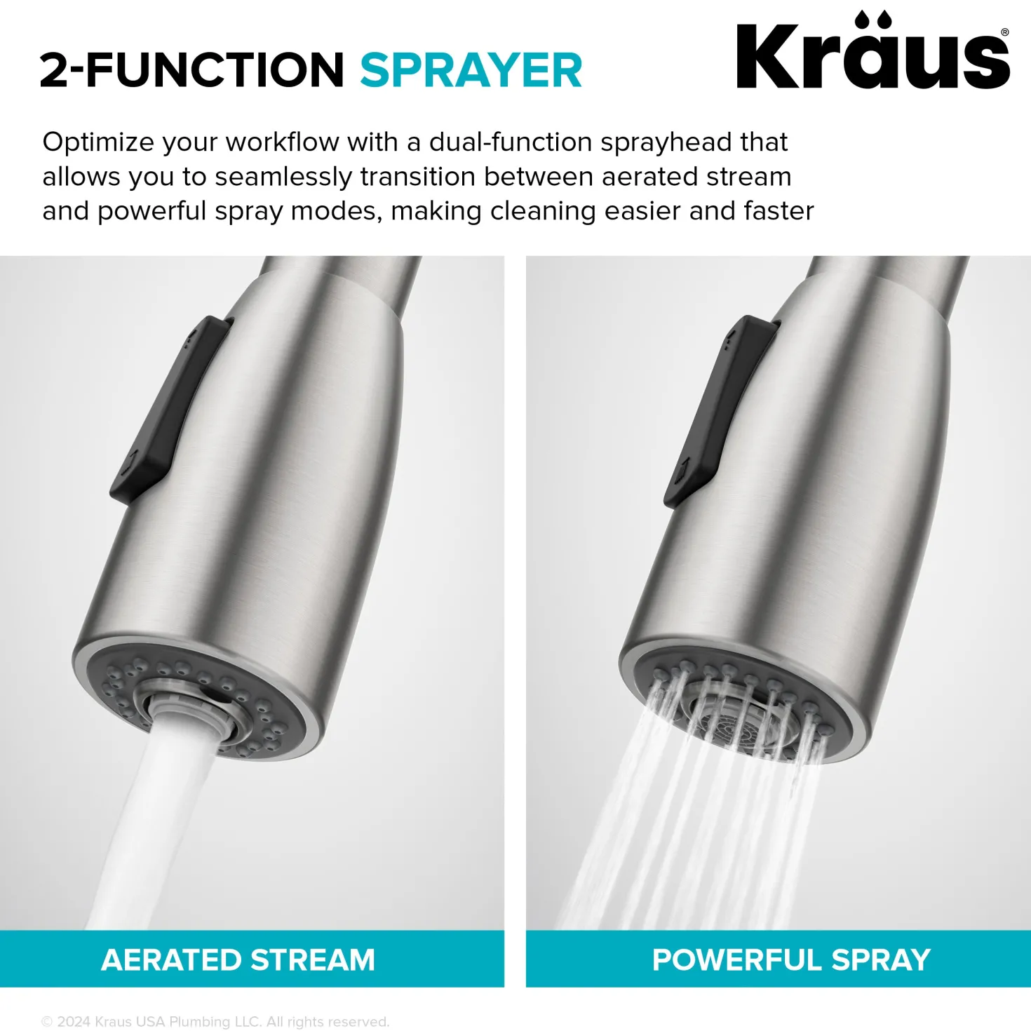 KRAUS Coda Single Handle Pull Down Kitchen Faucet in Chrome