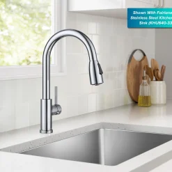 KRAUS Coda Single Handle Pull Down Kitchen Faucet in Chrome