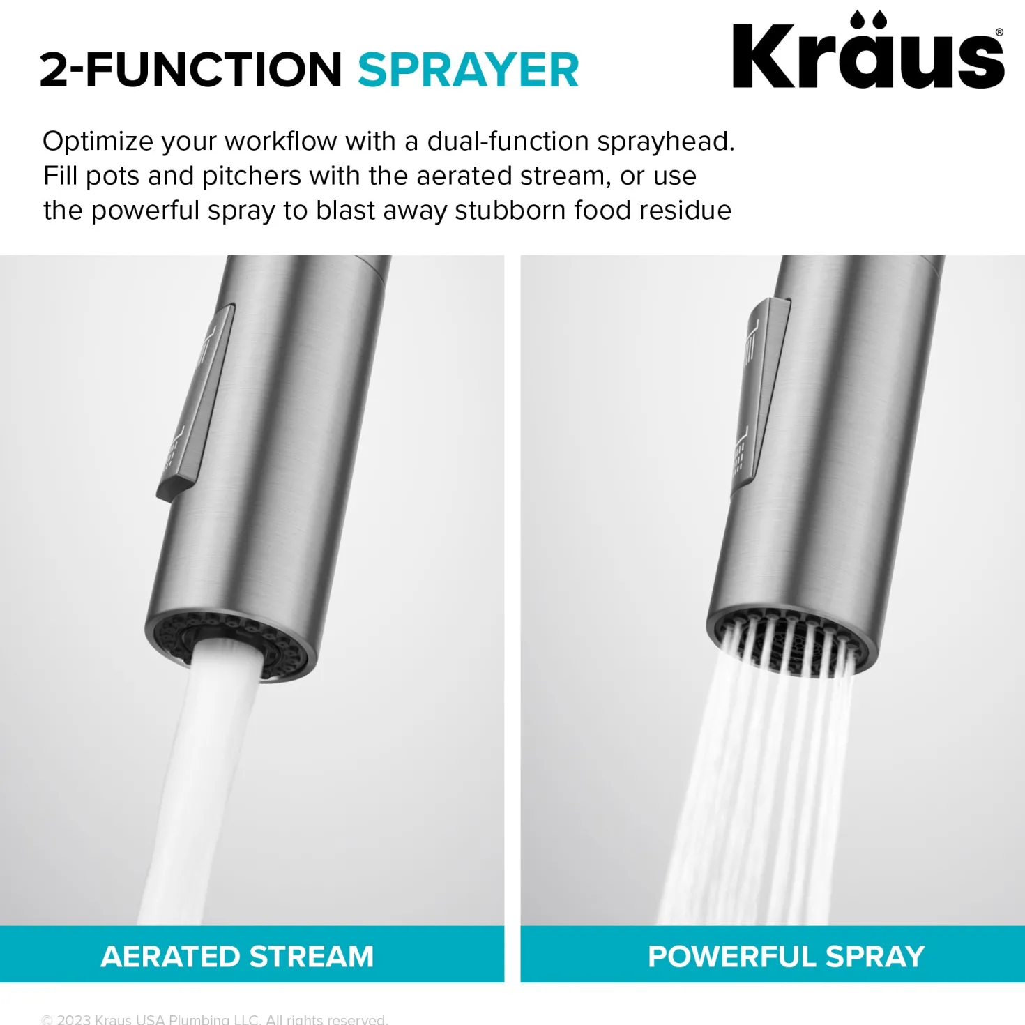 KRAUS Contemporary Bridge Kitchen Faucet with Spray-Head in Matte Black
