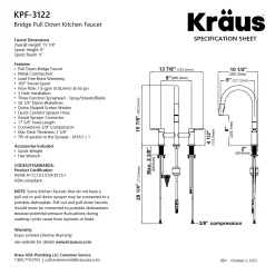 KRAUS Contemporary Bridge Kitchen Faucet with Spray-Head in Spot-Free Stainless