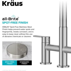 KRAUS Contemporary Bridge Kitchen Faucet with Spray-Head in Spot-Free Stainless